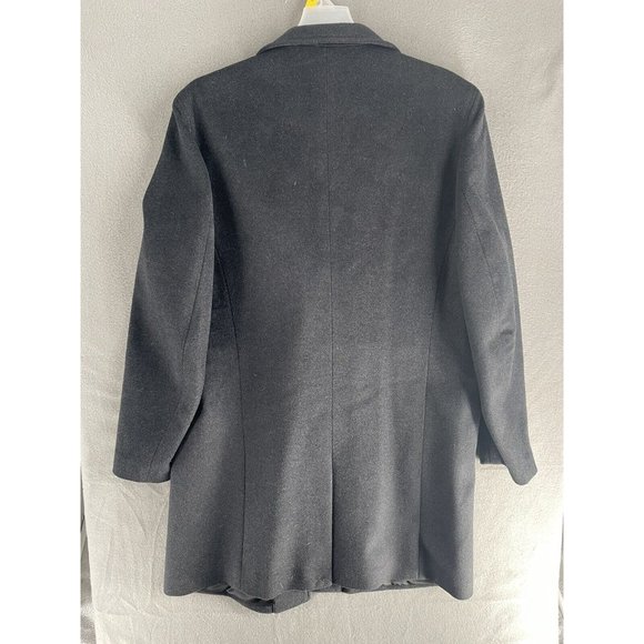 Vince Camuto Trench Coat Mens Large Full Length Charcoal Gray Overcoat Designer - Picture 11 of 13